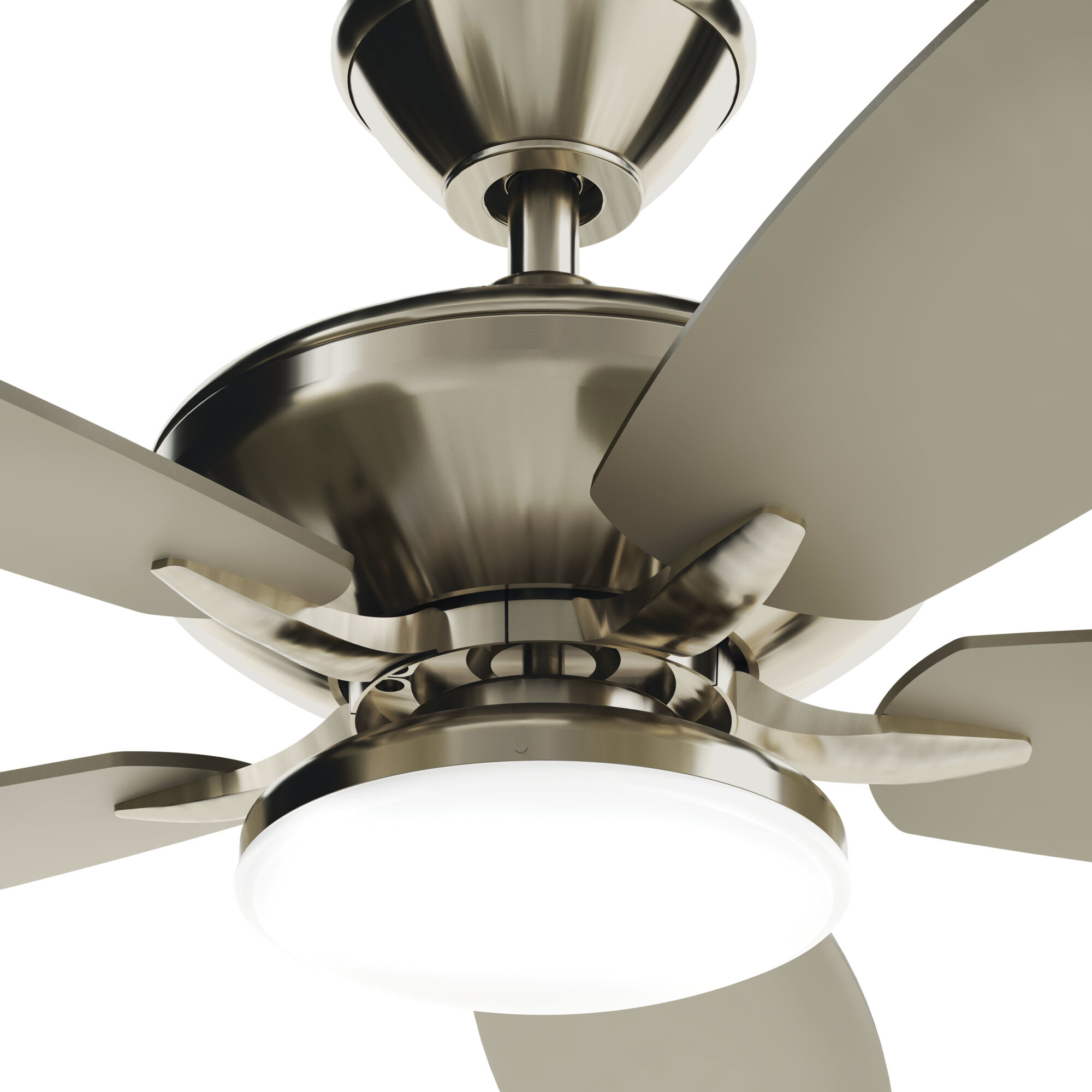 Renew Designer 52 inch Painted Brushed Nickel with Silver Blades Ceiling Fan